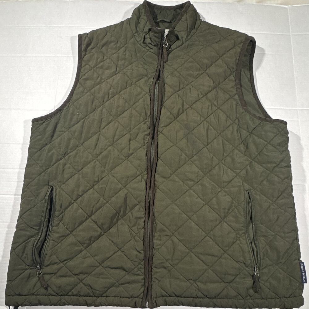 Field and Stream Men’s Green Puffer Vest Size XL Full Zip